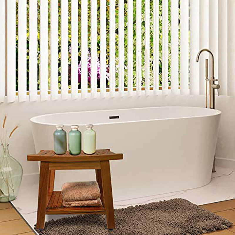 Foundstone™ Vince 20'' W Teak Adjustable Leg Shower Bench Storage & Reviews Wayfair